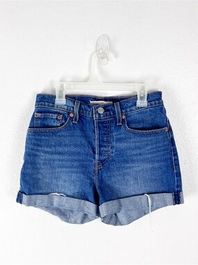 LEVI’S Premium Denim Wedgie Short High Rise Cuffed Button Fly Jean Shorts 28